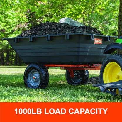 Agri-Fab 45-0553, 1,000-Pound Capacity Poly Swiveling Tow Behind Dump Cart, 18 Cubic Feet Capacity, 80 Degree swiveling, 52 Degree Dumping, 16-Inch x 6.5-Inch Pneumatic Turf Tread Tires - style: 1,000 lb. Poly Tow-Behind Swivel Dump Cart