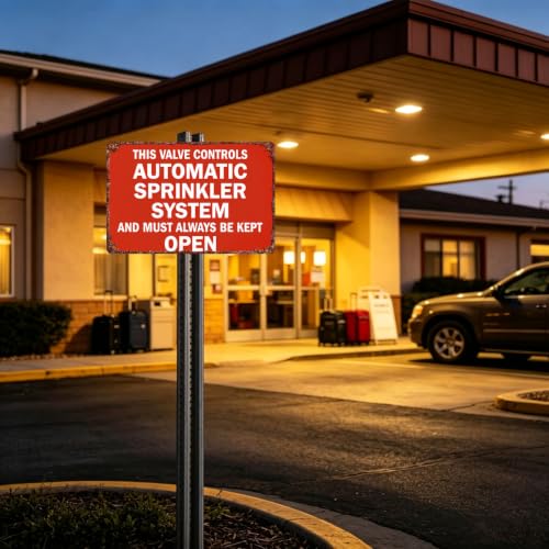 Aluminum Metal Sign This Valve Controls Automatic Sprinkler System 8x12in