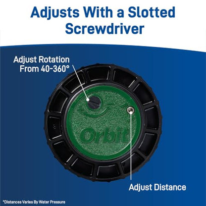 Orbit 55460 Voyager 4" Hard Top Pop-Up Gear Drive Rotor Sprinkler Head, 35 ft, Adjustable - size: 1- Pack, style: Hard Cap