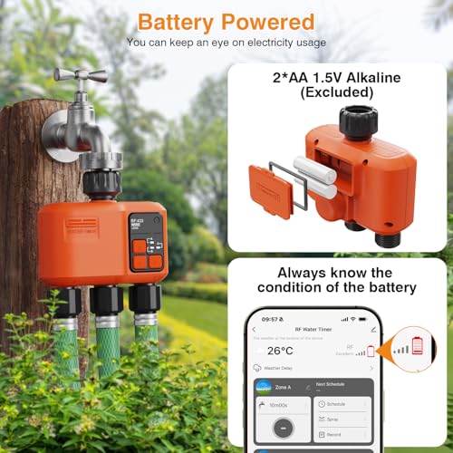 Smart WiFi Sprinkler Timer 3 Zone, Water Timer for Garden Hose Irrigation - style: 3 Outlet