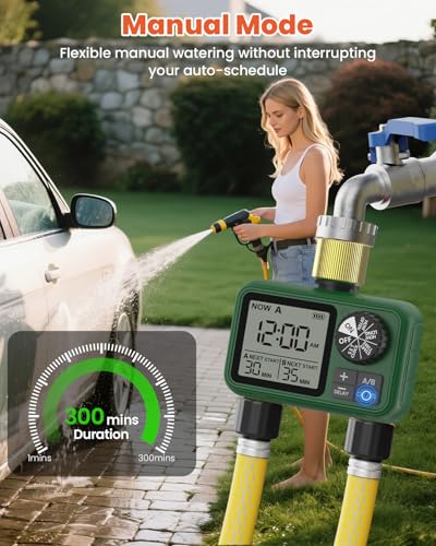 Water Timer for Outdoor Garden Hose, Sprinkler Timer for Garden - style: 2 Brass Outlet