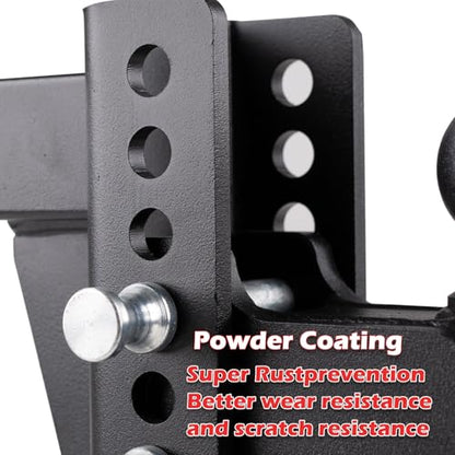 Adjustable Trailer Hitch Ball Mount for 2 Inch Receiver, 6" Drop/Rise Tow Hitch with 2" & 2-5/16" Dual Ball, Heavy Duty 20,000 LBS Capacity Truck Hitch Receiver, Powder Coated Steel with Hitch Lock