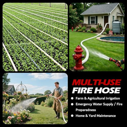 1-1/2" x 25 FT EPDM Rubber Single Jacket Fire Hose, NST/NH - size: 1-1/2" x 25 FT