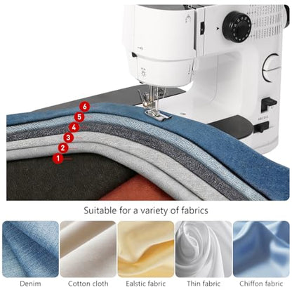 Twin Needle Sewing Machine, 39 Stitches, Portable Electric for Beginners