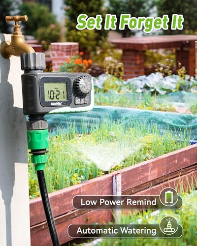 RAINPOINT Sprinkler Timer Outdoor, Water Timer for Garden Hose, Programmable Watering Irrigation Timer with Rain Delay/Manual(Plastic)