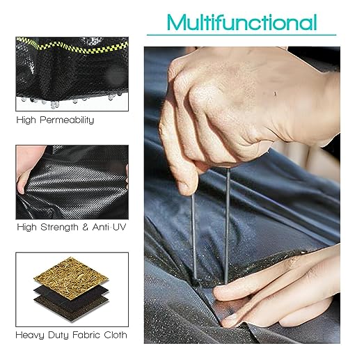 3ft x 300ft Durable Weed Barrier Fabric, 3.2oz Heavy-Duty Landscaping Fabric, Permeable Ground Cover for Garden, Lawn, and Outdoor Projects, Easy to Install, with 90 Staples - size: 3ft x 300ft