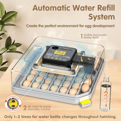 Egg Incubator Incubators for Hatching Eggs 48 Eggs for Lab Home Farm with Automatic Egg Turning for Chicken, Ducks, Goose, Quail