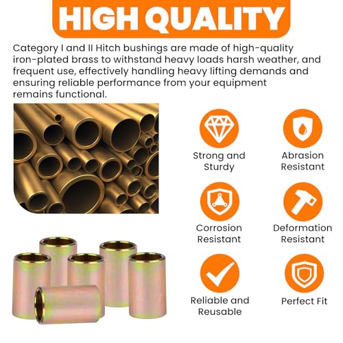 6-Pk 302910 Universal Lower Lift Arm Bushing Fits Cat II to I Hitch Systems