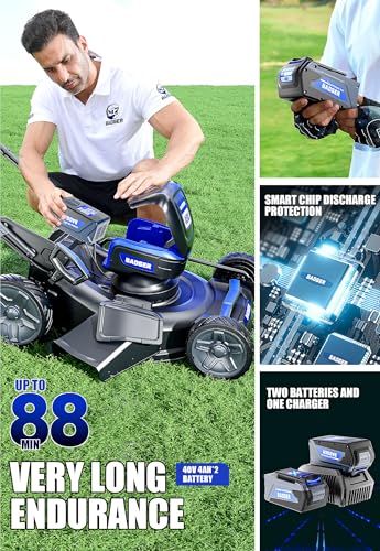 Wild Badger Power 40V 21-in Cordless Self-Propelled Lawn Mower, 2 Batteries - style: 40V 21" Self Propelled