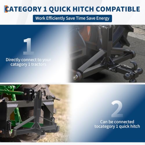 IDEALHOUSE 3-Point Tractor Hitch, Low Profile Design for Kubota Subcompact
