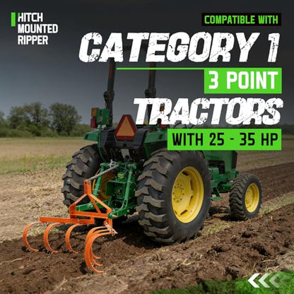 3 Point Cultivator for Category 1 Tractors 25-35 HP with 6 Spring Shanks