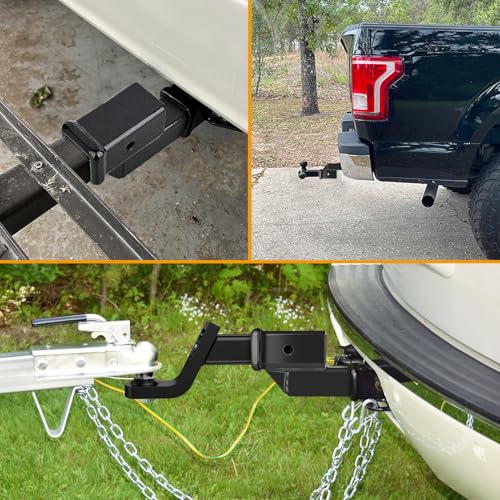Nilight Trailer Hitch Extension 2 Inch Rise or Drop Extend 5" 7" 9" Length - color: 2" Hitch w/2" Rise/Drop
