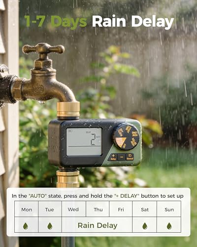 Diivoo Brass Hose Timer, Programmable Garden Timers for Watering - size: 1 Outlet