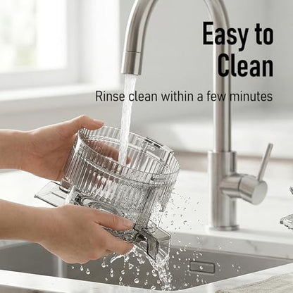 3-in-1 Cold Press Juicer, 6" Wide Chute Masticating Juicer - color: White