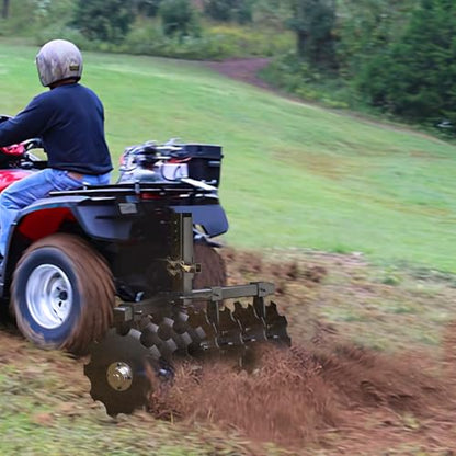 Suitable for 32" Heavy-Duty Disc Plow Harrow for ATV/UTV | Universal 2" Receiver Mount | Adjustable Height, Durable Pull Behind Design for Efficient Tilling and Farming