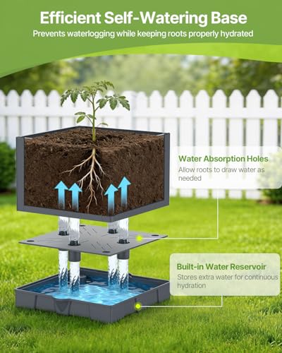 Suteck Raised Garden Bed with Trellis, Self-Watering Tomato Planter Box - size: 4 Packs