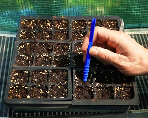 Little Dibby Seed Sowing Tool – Precision Garden Dibber for Planting Seeds & Seedlings – Depth Marked 1/8”–1½” for Accurate Seed Starting – Made in USA by Spoken Garden (Deep Blue) - color: Deep Blue