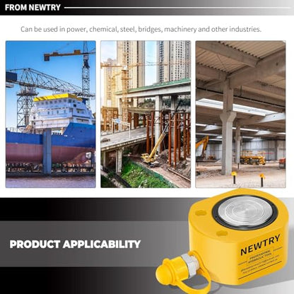 NEWTRY 50T Hydraulic Ram Cylinder, 0.7" Low Profile Jack for Construction