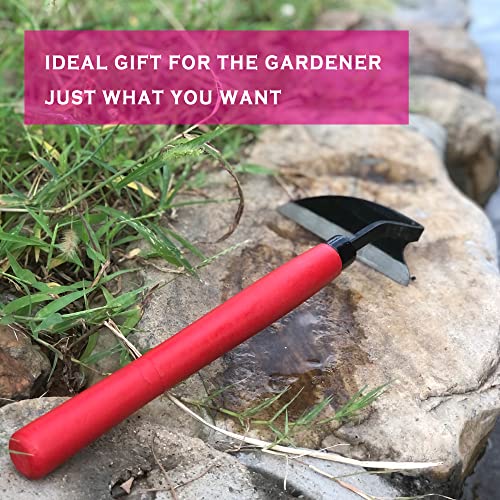 Grass Sickle Hoe Gardening Handheld Tool Weeding Tools for Garden (Red) - color: Red
