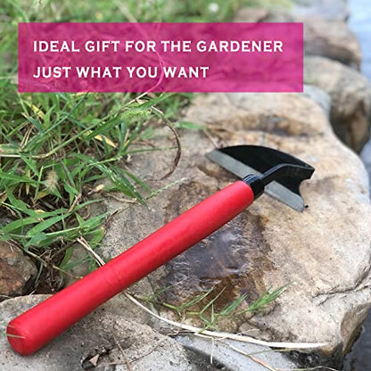 Grass Sickle Hoe Gardening Handheld Tool Weeding Tools for Garden (Red) - color: Red