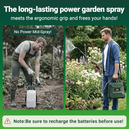 Battery Powered Sprayer 2 Gallon Powerful Electric Weed Sprayer Pump Garden