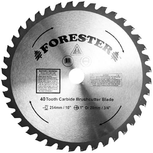 FORESTER Carbide Tip Brush Cutter Blade - 10in x 40 Teeth | Fits Most Straight Shaft Trimmers | Conversion Kit Sold Separately - size: 10" (40 Tooth)