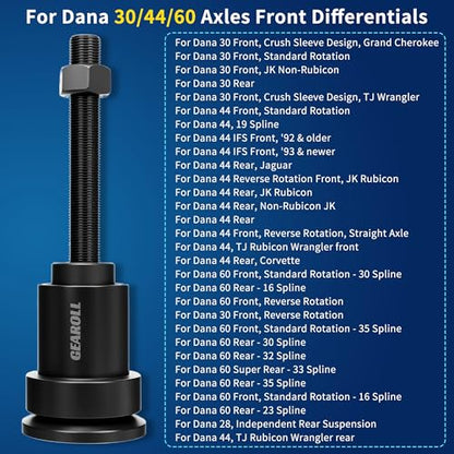 Inner Axle Side Seal Installation Tool for Dana 30/44/60 Front Differentials Compatible with Chevy, Dodge, Ford, GMC and Jeep