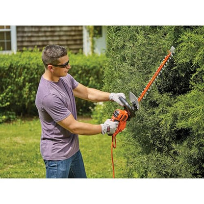 BLACK+DECKER Hedge Trimmer with Saw, 20-Inch, Lightweight and Compact Design, Full Wraparound Handle, Corded (BEHTS300)