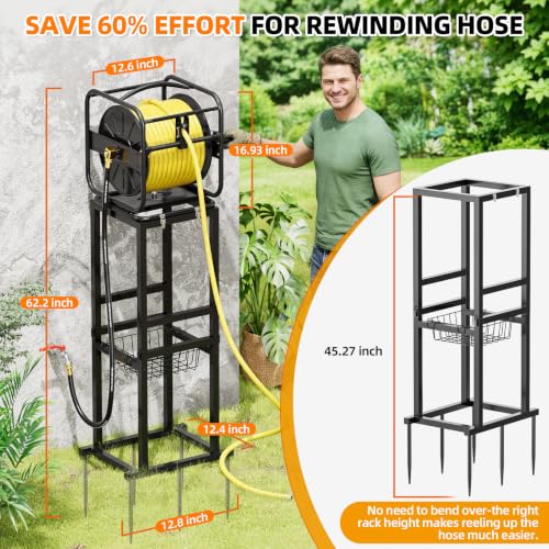 SPECILITE Garden Water Hose Reel, 100-200FT Capacity for Yard, Farm & Ranch - size: 100-200FT Capacity