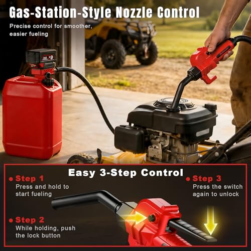 Fuel Transfer Pump for Milwaukee M18 Batteries, Cordless 3.7 GPM Flow