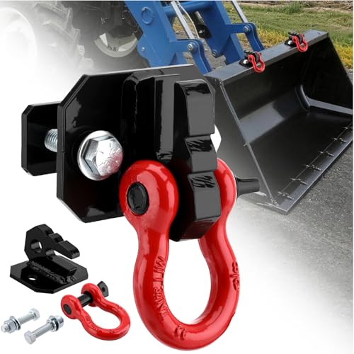 3/8" Tractor Bucket Grab Hook with 5/8" Tie Down D-Ring Shackle