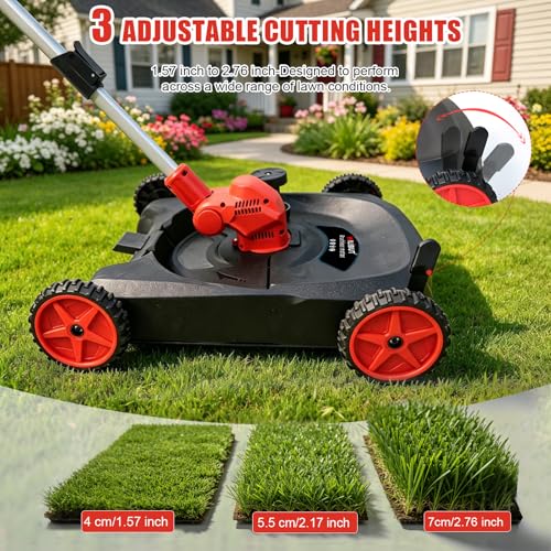 4-in-1 Cordless Lawn Mower, Weed Eater and Edger Combo with 2x4.0Ah Battery