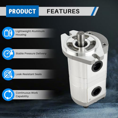 Hydraulic Double Gear Pump 17.46mm HGP-33A-F6-6R - size: 17.46MM