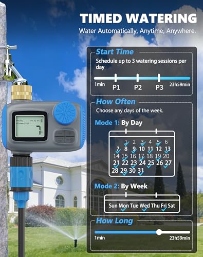 Sprinkler Timer with Brass Swivel, Hose Timers for Watering - size: 1 Outlet