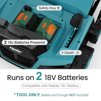 Cordless Lawn Dethatcher and Scarifier Compatible with Makita 18V Battery - color: Blue