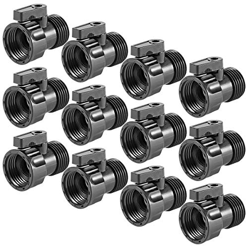 12 Pack 3/4'' Plastic Garden Hose Shut Off Valve, Garden Hose Quick Connect