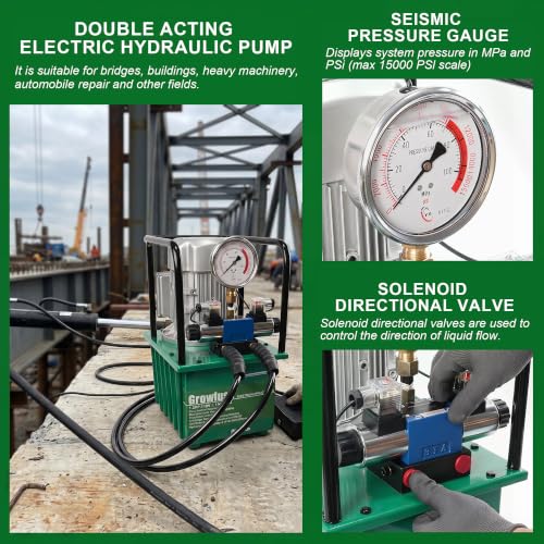 Double Acting Electric Hydraulic Pump 10000 PSI 110V 120V 1.2 HP