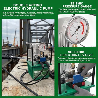 Double Acting Electric Hydraulic Pump 10000 PSI 110V 120V 1.2 HP
