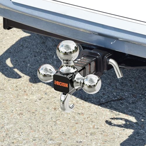 ORCISH Tri-Ball Trailer Hitch Mount with Tow Hook & Pin for 2" Receiver - color: 2"-Standard-Chrome