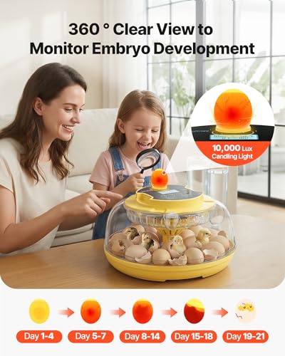 VEVOR Egg Incubator for 18 Chicken Eggs Automatic Poultry Eggs Turning - size: 18 Eggs