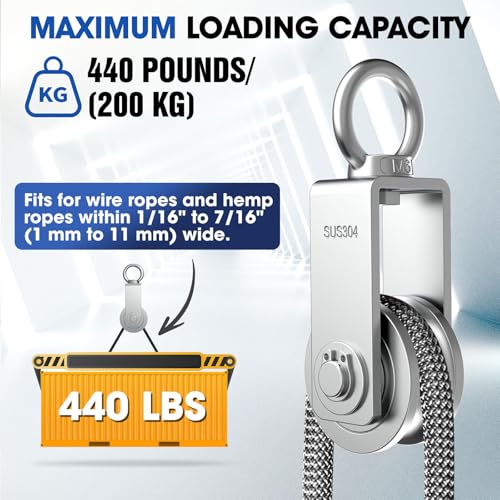 Rope Pulley, 304 Stainless Steel Cable Pulley Wheel, 34mm 1PC - style: 34 mm
