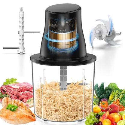 Electric Chicken Shredder Tool: 250W Multifunctional Press-to-Operate Meat Shredder Tool with Large Capacity - Meat Grinder for Chicken Breast, Meats, Fruits, Vegetables, Nuts (Black) - color: Black