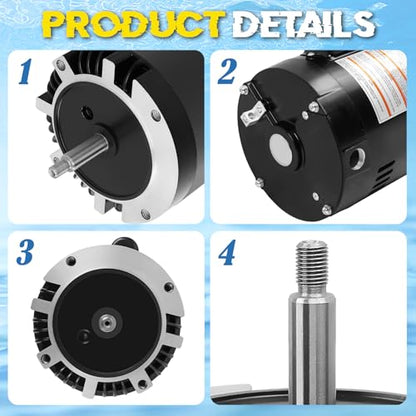 B129 Pool Pump Motor 1.5 HP 56J Frame Fit for Century A.O. Smith 1 Speed - size: 1.5 HP B129 56J Frame