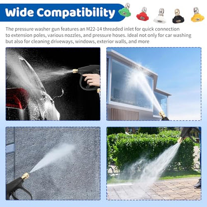 2026 New Short Pressure Washer Gun Kit,M22-14 Thread Car Wash Gun