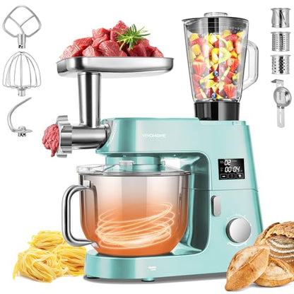 VIVOHOME 9-in-1 Stand Mixer with Fermentation & Timer, 7.5-Quart, Blue - color: Blue, size: 9-in-1
