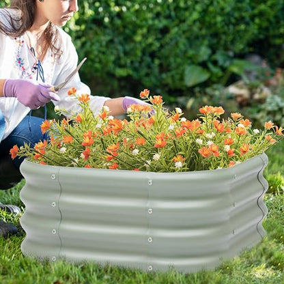 Besebay 2-Pack 2x1ft Galvanized Raised Garden Bed, Outdoor Planter Bed, - color: Light Green, size: 2x2x1ft-2Pack