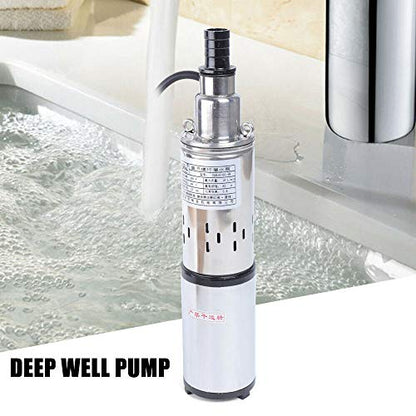280W 48V Solar Water Pump Deep Well Submersible Pump, Pure Copper Motor, Stainless Steel Deep Well Submersible Centrifugal impel Max.Lift 60M 16L/min for Ship Boat Fish Ponds agricultural irrigation