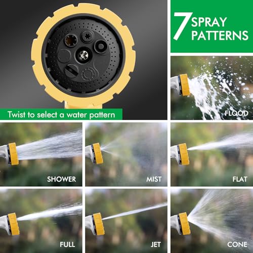 RESTMO Heavy Duty Hose Nozzle, Metal Garden Water Hose Sprayer - color: Yellow