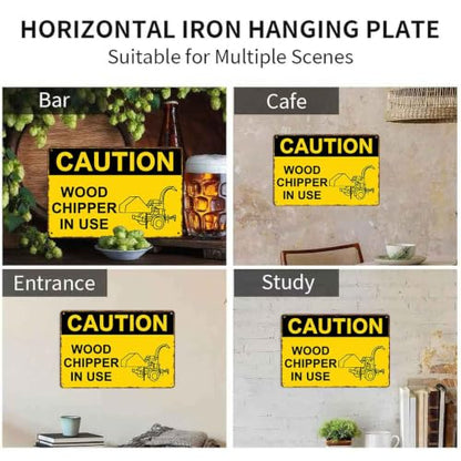 Caution Wood Chipper in Use Aluminum Metal Sign 8 x 12 Inch