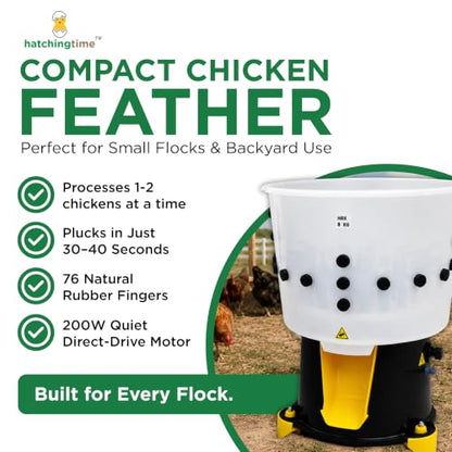 Hatching Time Portable Chicken Plucker Machine, 20" ABS Drum, 1-2 Chicken - size: 1–2 Chicken